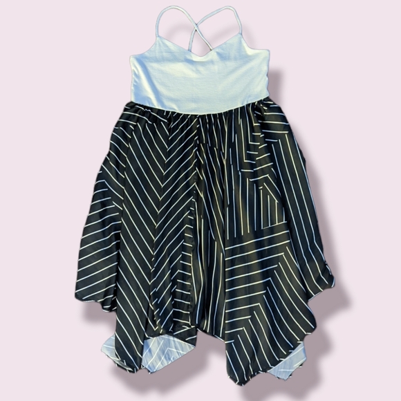 Gap Midi Dress Black and white striped flowy sz L - Picture 4 of 5